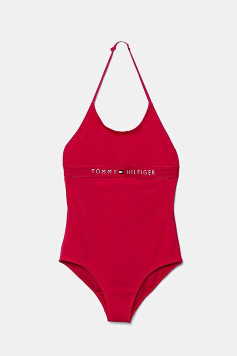 Tommy Hilfiger jednoczęściowy strój kąpielowy dziecięcy kolor różowy UG0UG00800
