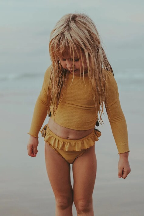 Donsje longsleeve de baie pentru copii Nia Swim Shirt Lemon culoarea galben, 4501403