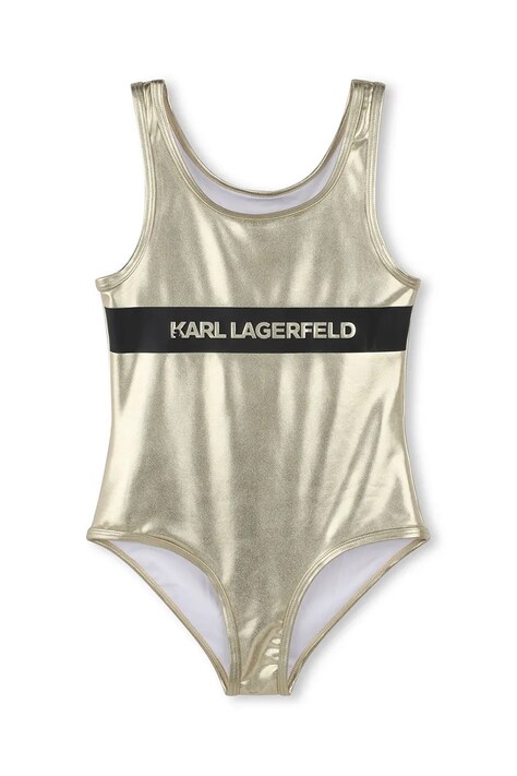 Karl Lagerfeld costum de baie dintr-o bucată pentru copii culoarea auriu, Z30442