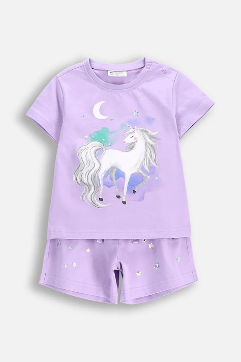 Dětské bavlněné pyžamo Coccodrillo fialová barva, PYJAMAS