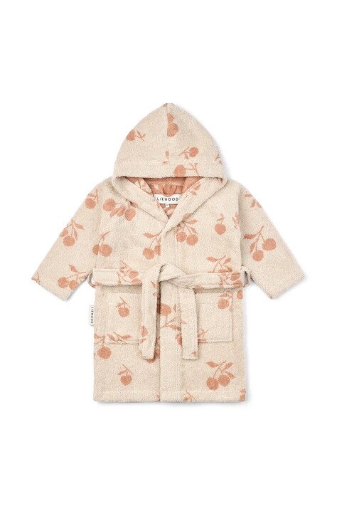 Pamučni kućni ogrtač za bebe Liewood Lilana Yarn Dyed Bathrobe boja: bež, LW20018