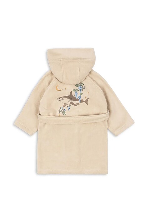 Pamučni kućni ogrtač za bebe Konges Sløjd TERRY BATHROBE EMBROIDERY GOTS boja: bež, KS102808
