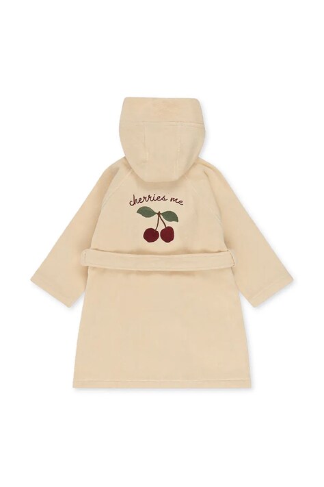Pamučni kućni ogrtač za bebe Konges Sløjd TERRY BATHROBE EMBROIDERY GOTS boja: bež, KS103319