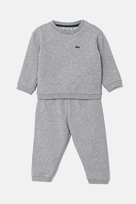 Detská tepláková súprava z bavlny Lacoste šedá farba, 4J8409