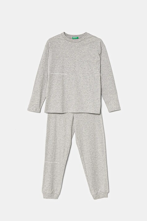 United Colors of Benetton pijama culoarea gri, 30960P08D