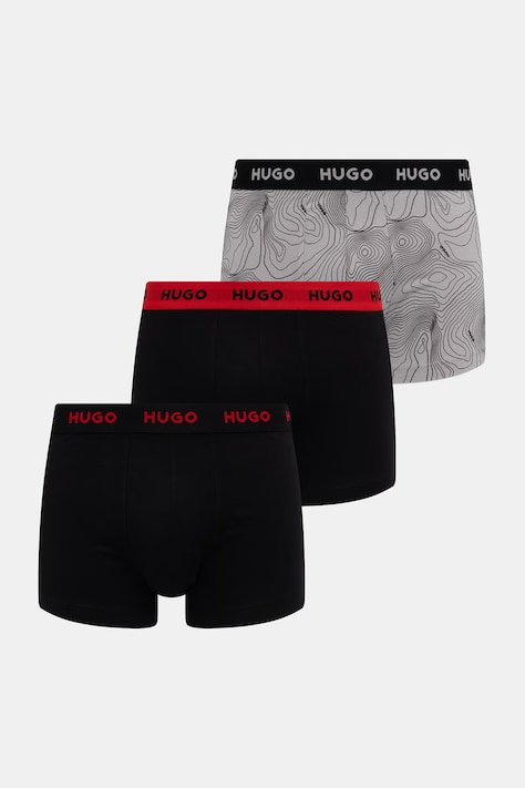 HUGO μποξεράκια Ανδρικά βαμβάκι με ελαστάν TRIPLET DESIGN 3-pack γκρί 50532550