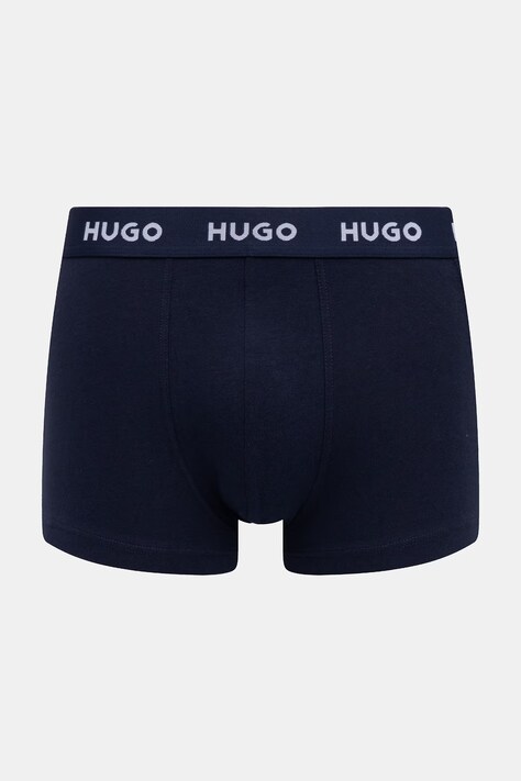 HUGO боксери чоловічі бавовняні з еластаном TRUNK TRIPLET PACK 3 шт — SS25-BIM004, темно-синій — фото 4