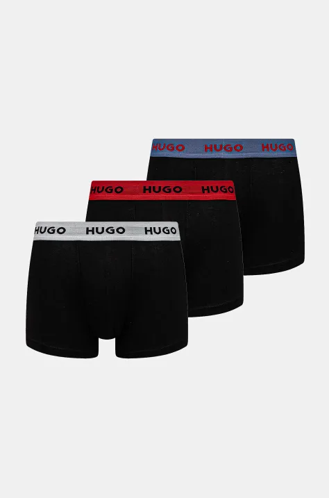 Bokserice HUGO 3-pack za muškarce, boja: crna, 50532611