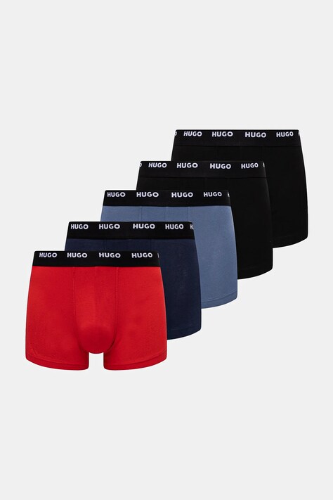 Boxerky HUGO 5-pack pánské, černá barva, 50532619