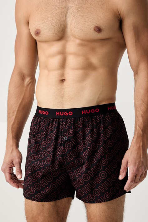 HUGO вільні боксери чоловічі бавовняні WOVEN BOXER TRIPLET 3 шт — SS25-BIM00I, чорний — фото 3