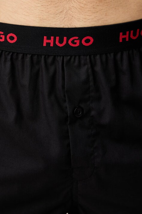 HUGO вільні боксери чоловічі бавовняні WOVEN BOXER TRIPLET 3 шт — SS25-BIM00I, чорний — фото 8