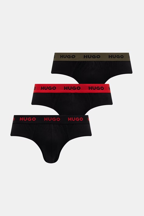 HUGO slipy męskie bawełniane z elastanem HIPBRIEF TRIPLETPACK 3-pack szare 50532570