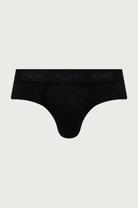 HUGO Slipy męskie bawełniane z elastanem HIPBRIEF TRIPLETPACK 3-pack szare 50532570