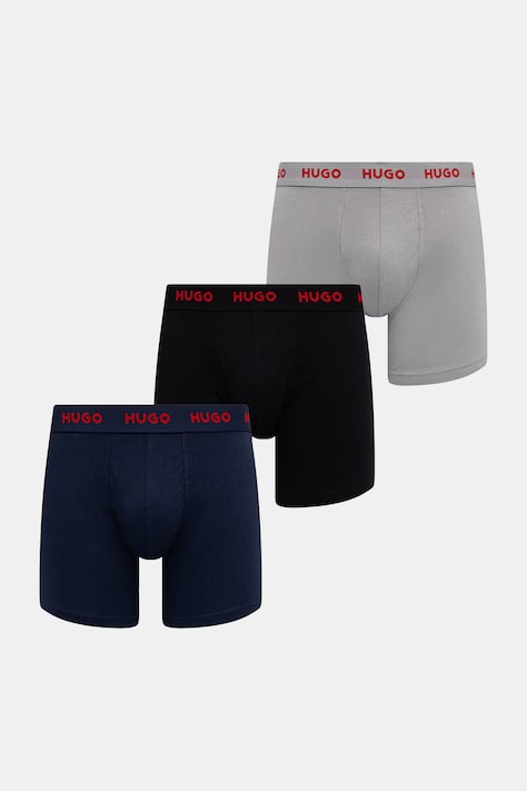 HUGO μποξεράκι ανδρικό βαμβακερό με ελαστάν BOXERBR TRIPLET PACK 3-pack μπλε 50532613