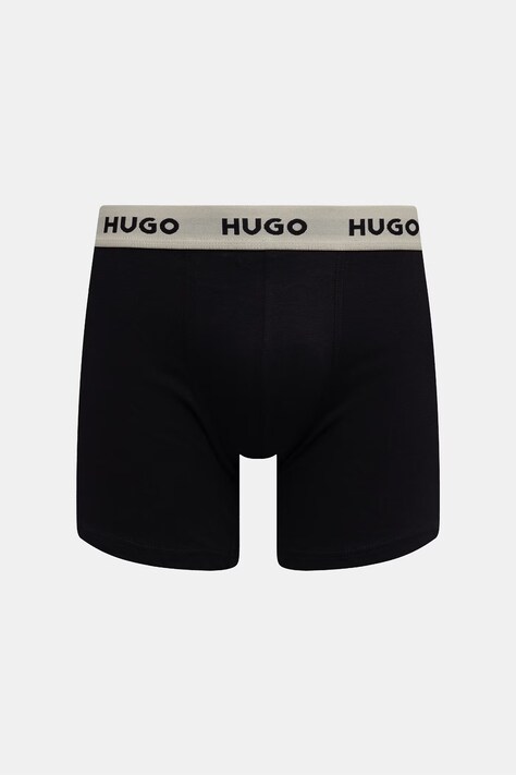 HUGO bokserki męskie bawełniane z elastanem BOXERBR TRIPLET PACK 3-pack szare 50532613
