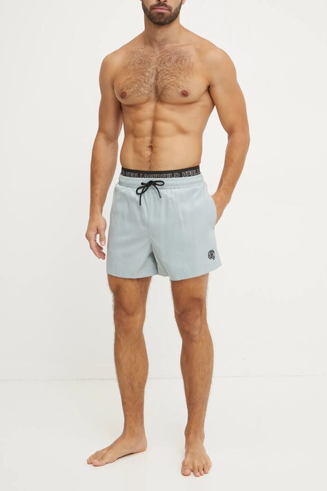 Plavkové šortky Karl Lagerfeld zelená barva, A1M46058