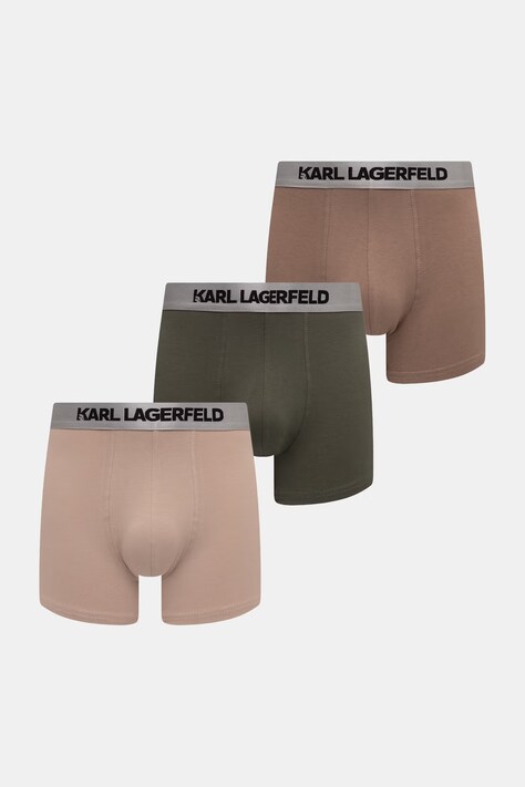 Karl Lagerfeld uske bokserice za muškarce od pamuka s elastanom 3-pack bež A1M47020