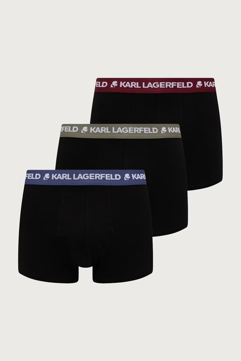 Karl Lagerfeld Bokserki męskie bawełniane z elastanem 3-pack czarne A1M47021