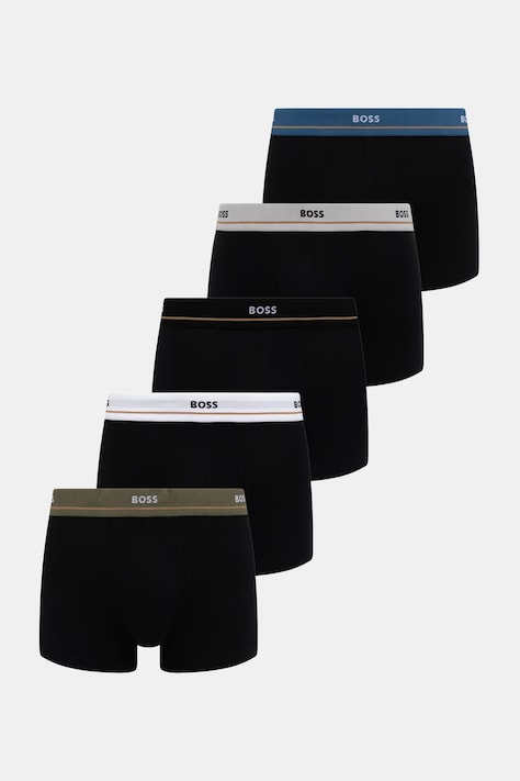BOSS boxeri bărbați din bumbac cu elastan Trunk 5P Essential pachet de 5 multicolor 50531660