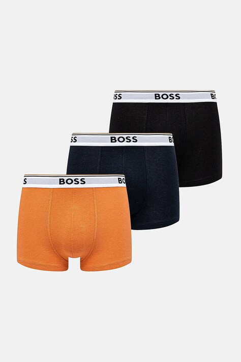 Boxerky BOSS 3-pak pánske, biela farba, 50531684