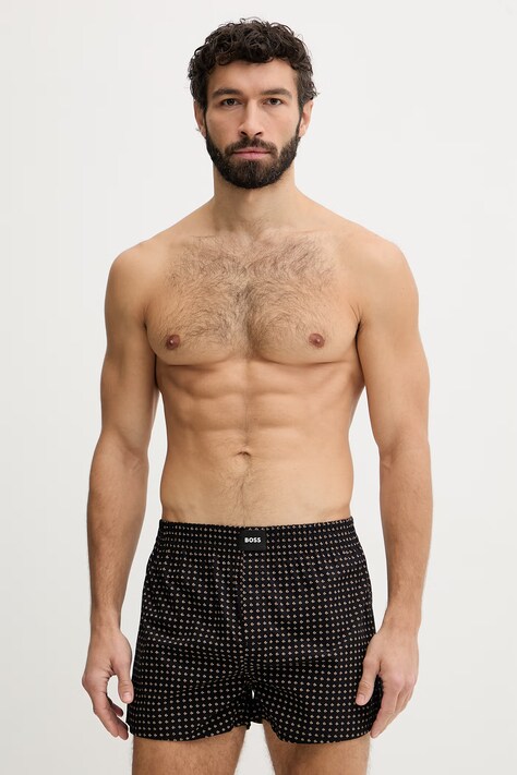 Bavlnené boxerky BOSS 2P Boxer S. CW Peach 2-pak čierna farba, 50515464