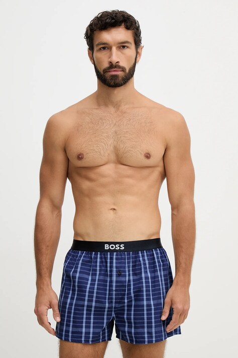BOSS bokserki bawełniane 2P Boxer Shorts EW 2-pack kolor turkusowy 50535781