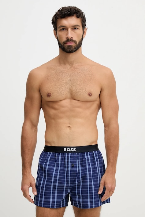 BOSS bokserki bawełniane 2P Boxer Shorts EW 2-pack kolor turkusowy 50535781