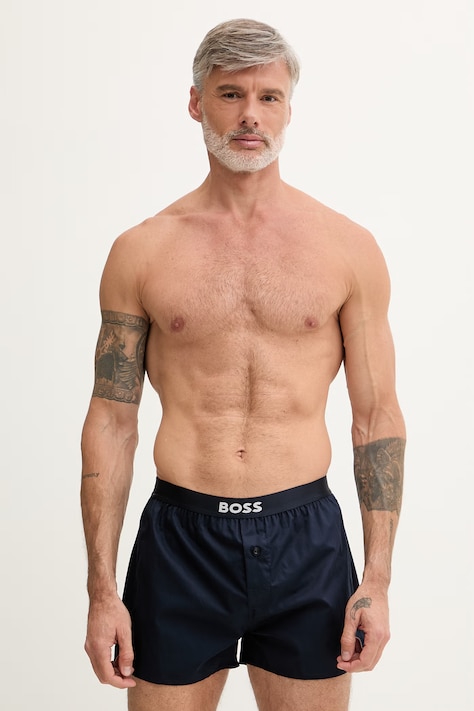 BOSS bokserki męskie bawełniane 2P Boxer Shorts EW 2-pack granatowe 50535781