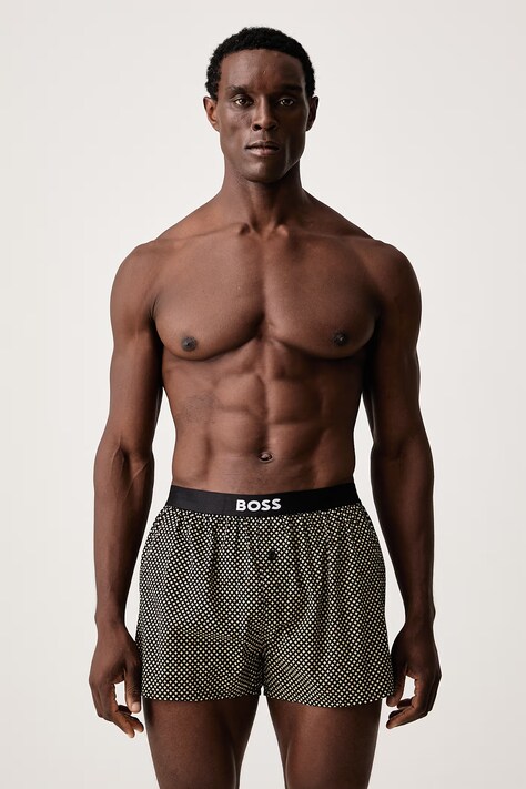 BOSS Boxeri pentru bărbați din bumbac 2P Boxer Shorts EW pachet de 2 bej 50535781