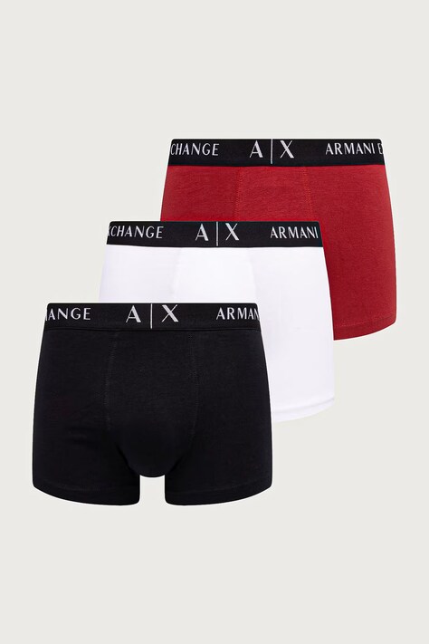 Armani Exchange Bokserki dopasowane męskie bawełniane z elastanem 3-pack białe XM000871 AF13682