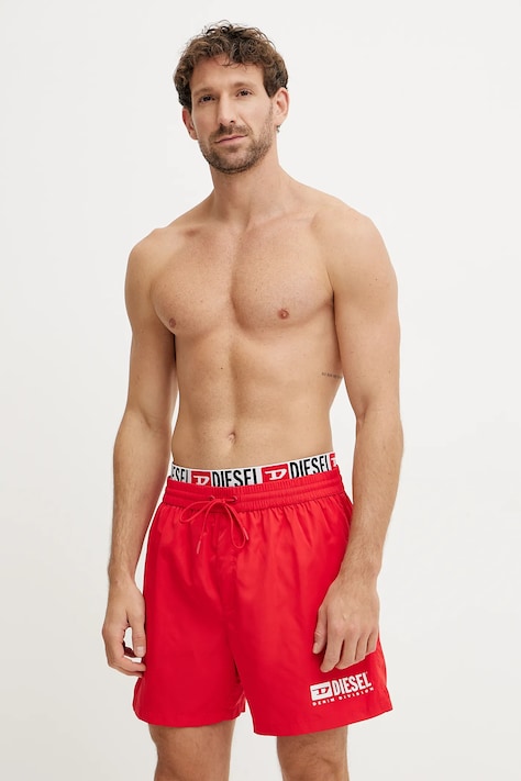 Plavkové šortky Diesel VISPER-41-D-CORE BOXER-SHORTS červená farba, A16301.0NJAS