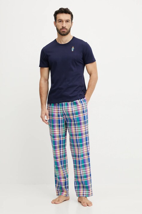 Polo Ralph Lauren pijamale de bumbac barbati, culoarea albastru marin, modelator, 714931645