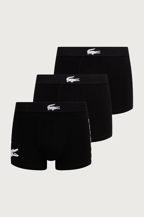 Lacoste Bokserki dopasowane męskie z bawełną 3-pack czarne 5H1291