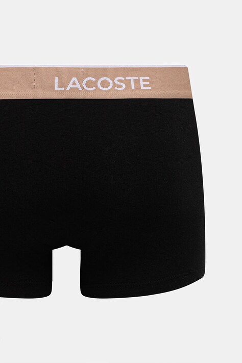 Lacoste облягаючі боксери чоловічі бавовняні з еластаном 3 шт — SS25-BIM064, чорний — фото 6