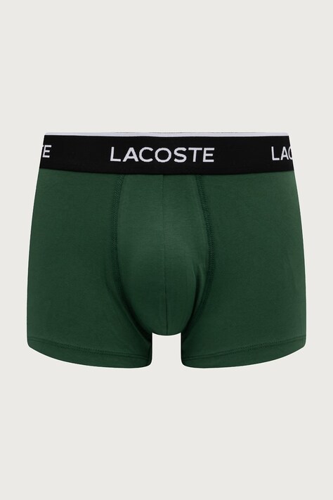 Lacoste Bokserki dopasowane męskie bawełniane z elastanem 3-pack czarne 5H1300