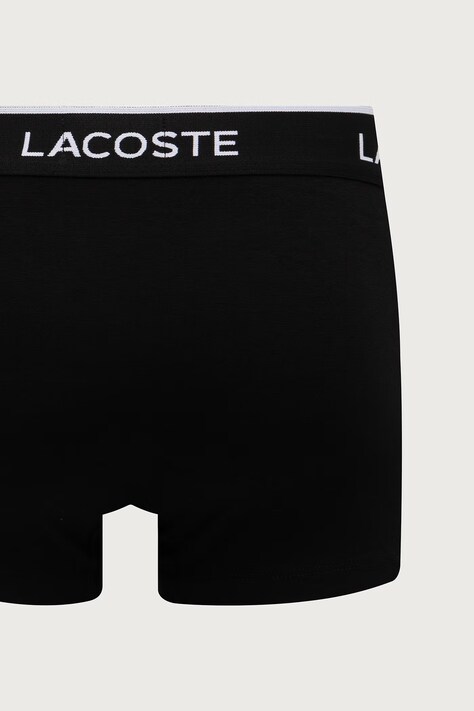 Lacoste Bokserki dopasowane męskie bawełniane z elastanem 3-pack czarne 5H1300