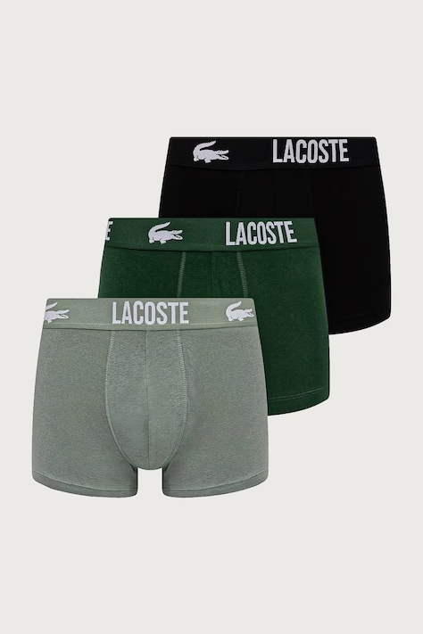 Lacoste boxeri pentru bărbați din bumbac cu elastan pachet de 3 verzi 5H2393