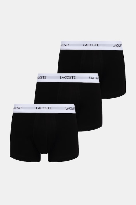 Lacoste bokserki dopasowane męskie bawełniane z elastanem 3-pack czarne 5H5150