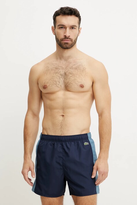 Plavkové šortky Lacoste tmavomodrá barva, MH9085