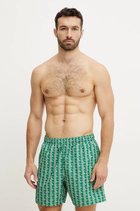 Plavkové šortky Lacoste zelená barva, MH9086