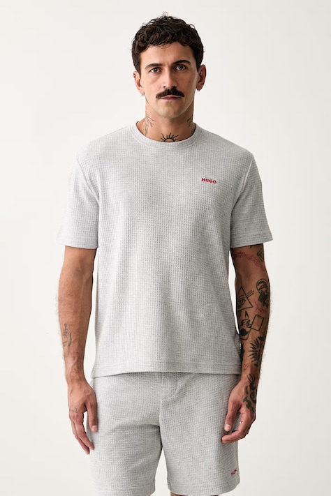 HUGO lounge tričko pánske s bavlnou Austin T-Shirt sivé 50532011