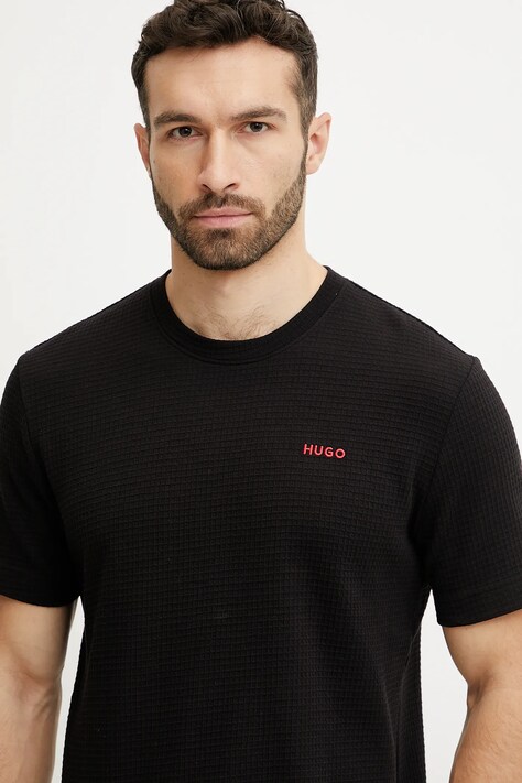HUGO футболка lounge чоловіча з бавовною Austin T-Shirt — SS25-BIM07I, чорний — фото 2