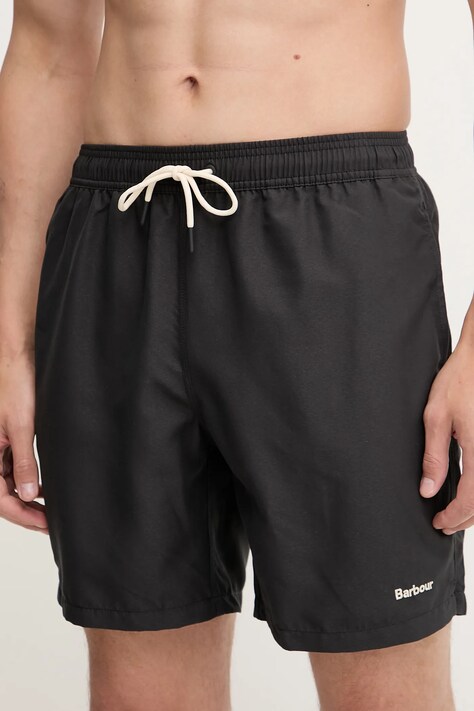 Plavkové šortky Barbour Staple Logo 7" Swim Short čierna farba, MSW0093