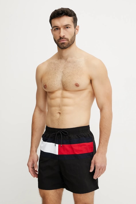 Plavkové šortky Tommy Hilfiger černá barva, UM0UM03474