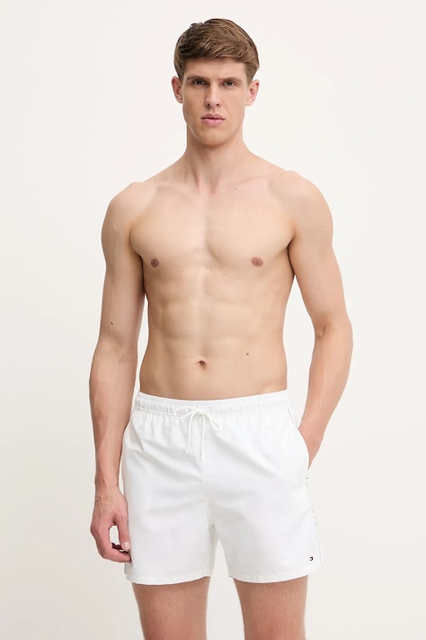 Tommy Hilfiger pantaloni scurti de baie culoarea alb, UM0UM03481