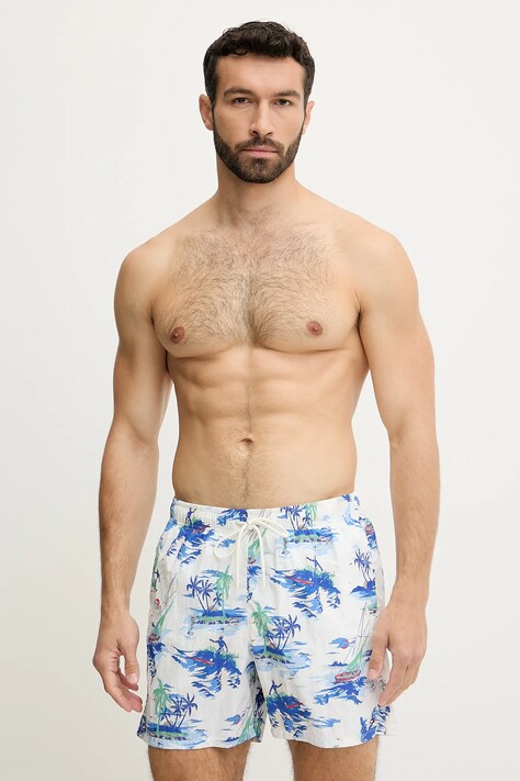 Tommy Hilfiger pantaloni scurti de baie culoarea alb, UM0UM03491
