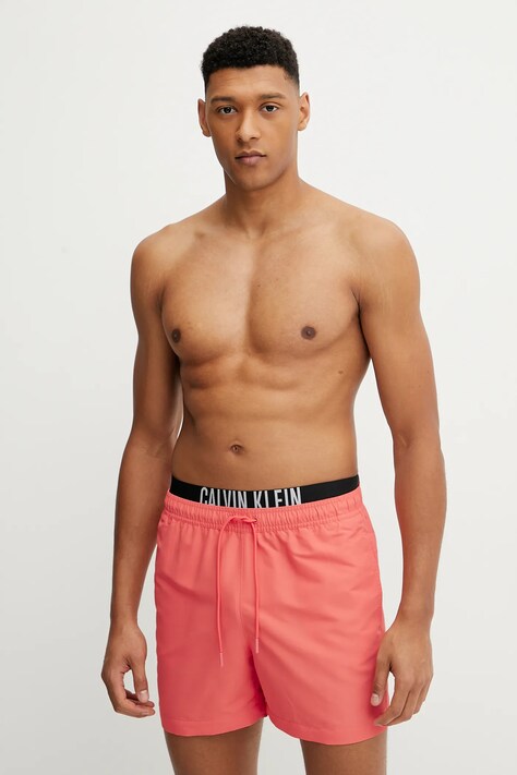 Купальні шорти Calvin Klein колір помаранчевий KM0KM01093