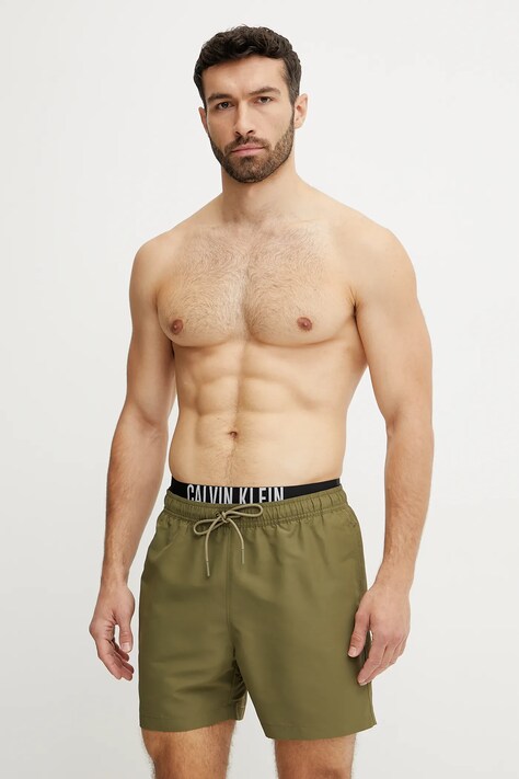 Calvin Klein pantaloni scurti de baie culoarea verde, KM0KM01093