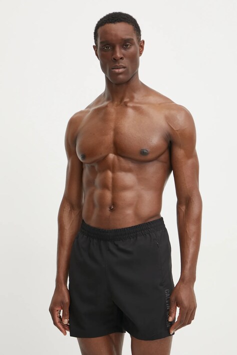 Calvin Klein pantaloni scurti de baie culoarea negru, KM0KM01096