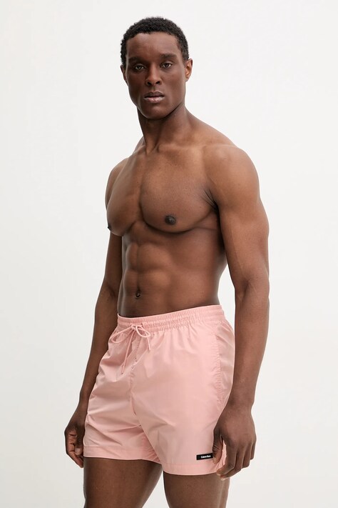 Calvin Klein pantaloni scurti de baie culoarea roz, KM0KM01111